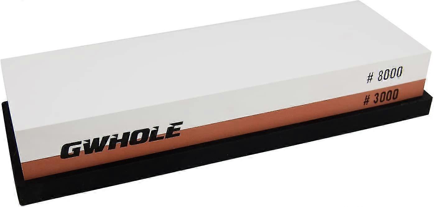 Whetstone, 3000/8000 Grit Double Sided Sharpening Stone with Non-Slip Silicone Backing