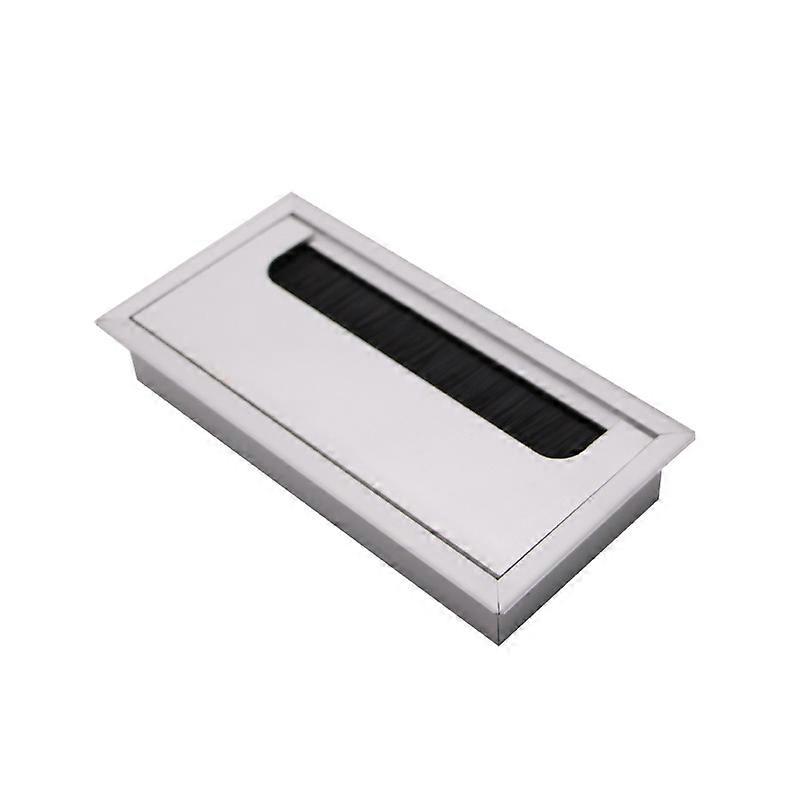 Silver Set of 2 cable grommets - Aluminum - 160 x 80 mm