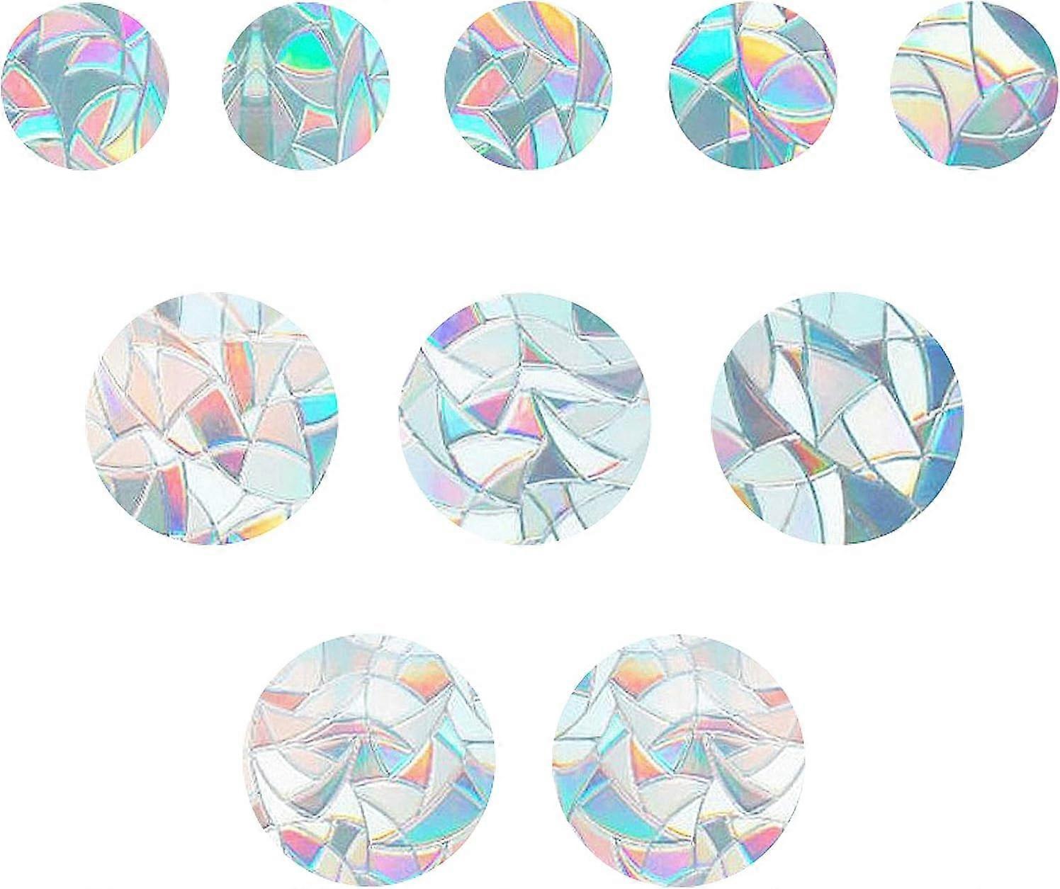 2025 Suitable Stick to Round Window Static Rainbow Glass Stickers Sun Sensor Window Warning Stickers Non-Adhesive