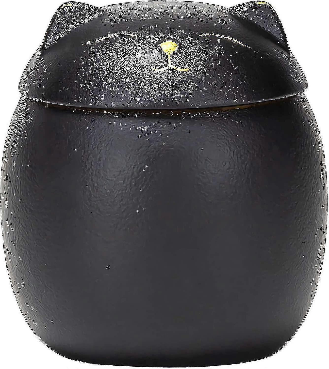 Cat Urn For Cat Ashes Keepsake Pet Urns Cats Black Cat Urn 3" X 3" (black)