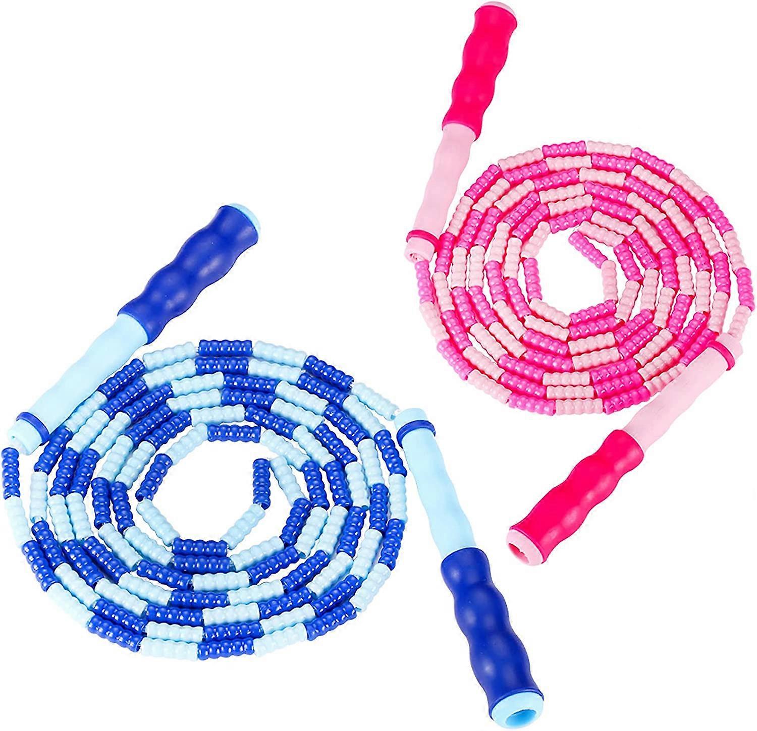 Zocy 2 Pack Jump Rope for Fitness Exercise Equipment, Tangle-Free Rope Skipping with Soft Beaded Segment, Premium Adjustable Jumping Rope for kids, wo
