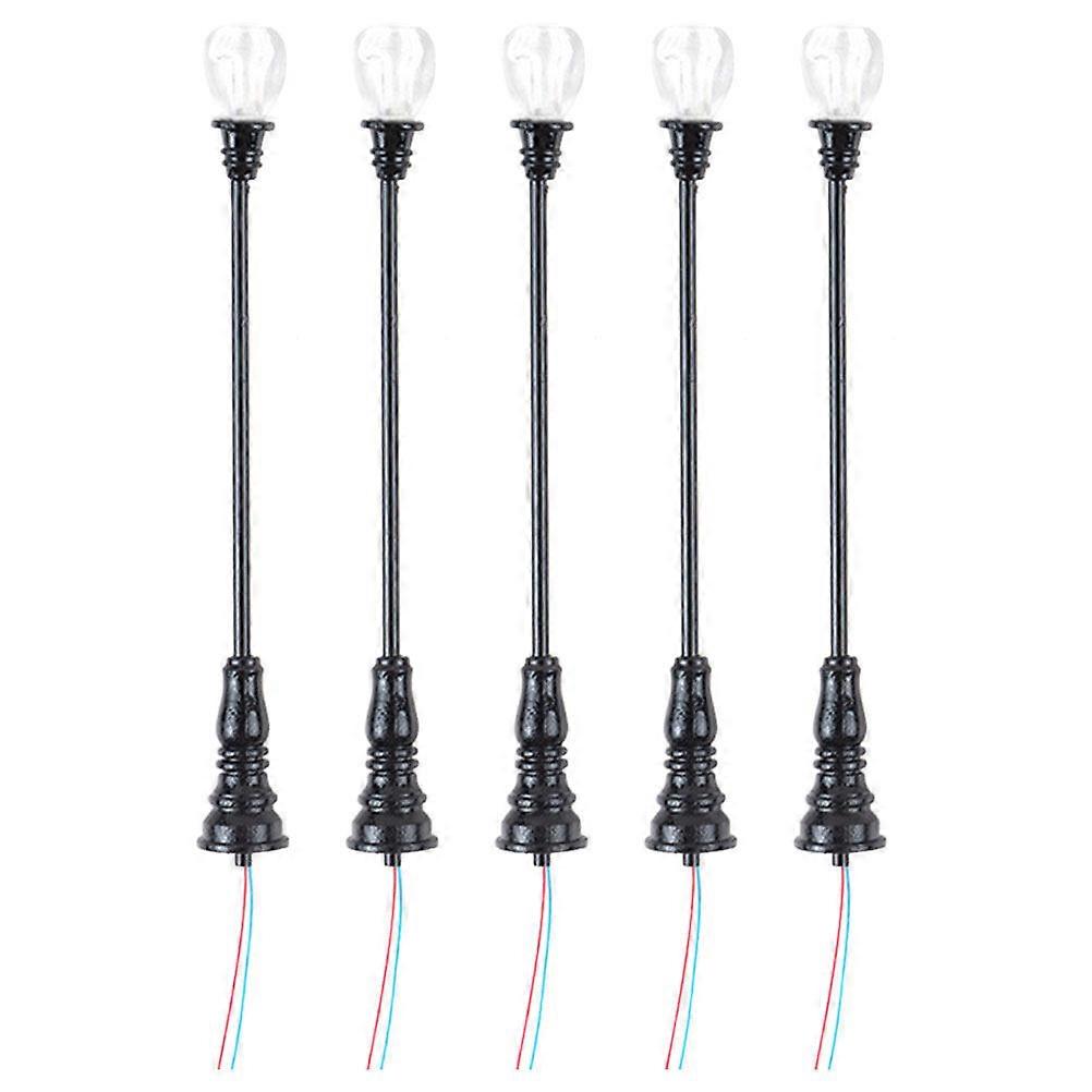 5pcs Simulated Miniature Yard Lamps Model Light Props Sand Table Lamp Props