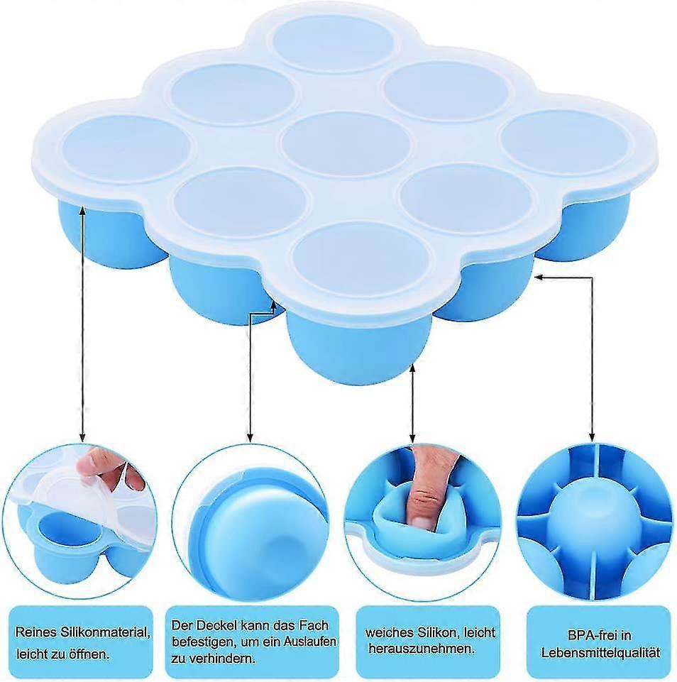 Food Container 9 Cavities Silicone Mold Reusable Container