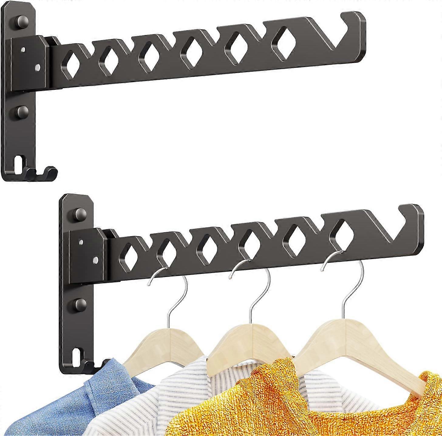 2Pcs Wall Mounted Drying Rack Clothing Foldable for Laundry Room, Clothes Drying Rack Folding Indoor