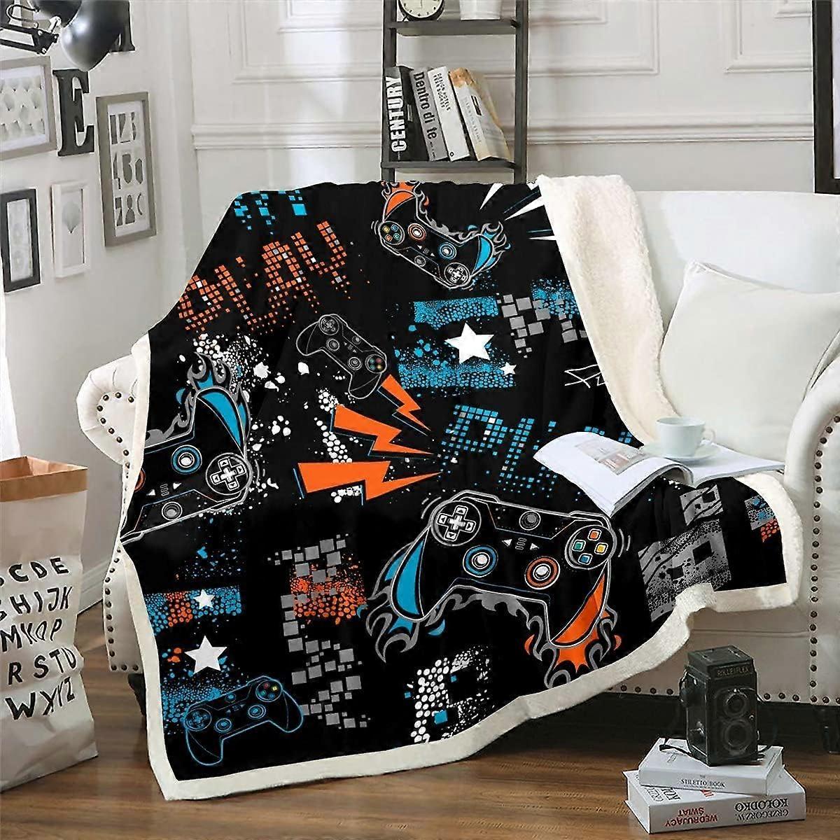Starfish Sherpa Blanket Ocean Marine Themed Fleece Throw Blanket for Sofa Couch Bed Shell Coral Crab Plush Blanket Ultra Soft Decor Hawaiian Beach Sea