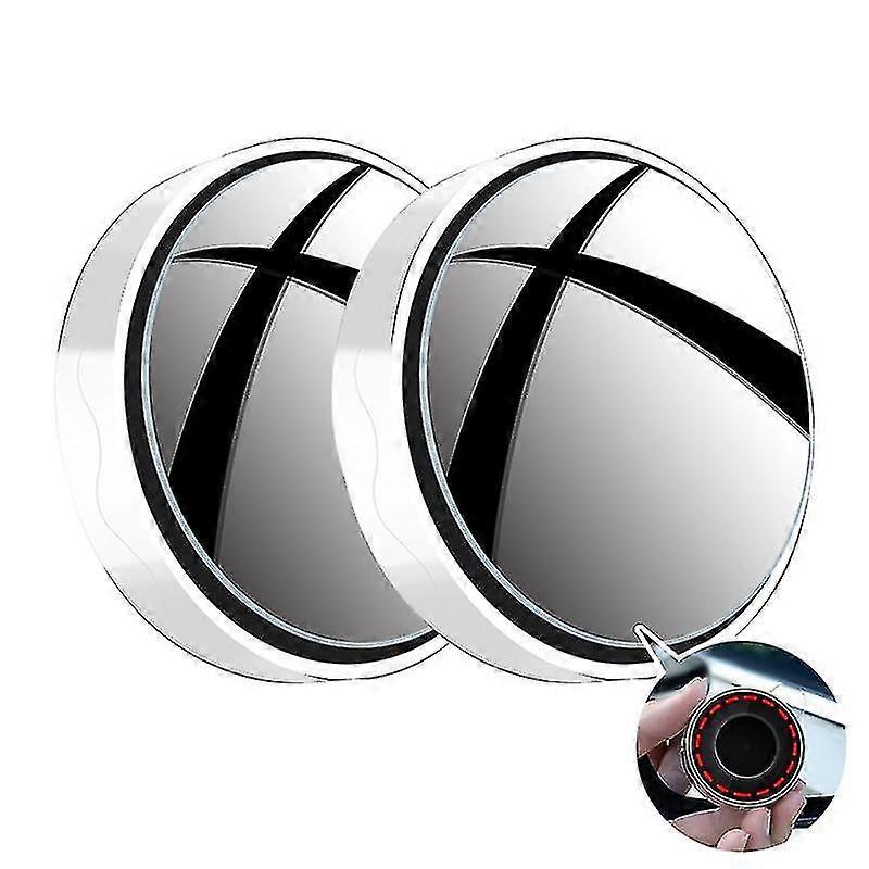 New 2 Pcs Car Suction Cup Mount Auxiliary Rearview Mirror 360 Degree Rotating Wide-angle Round Frame Blind Spot Mirror
