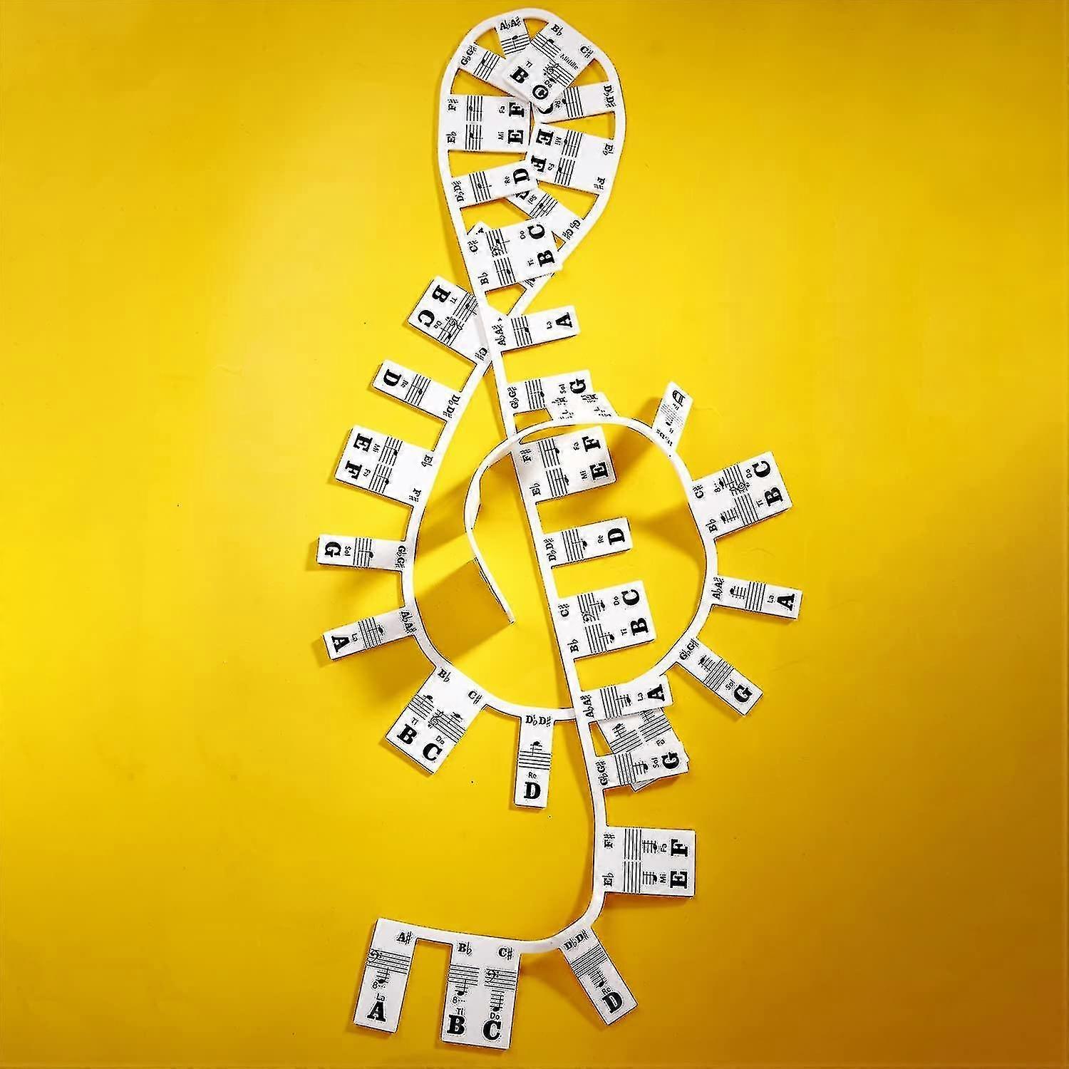 Piano Key Stickers, Full Size Piano Rake Key Label Overlay, For Beginner Kids, 61 Keys