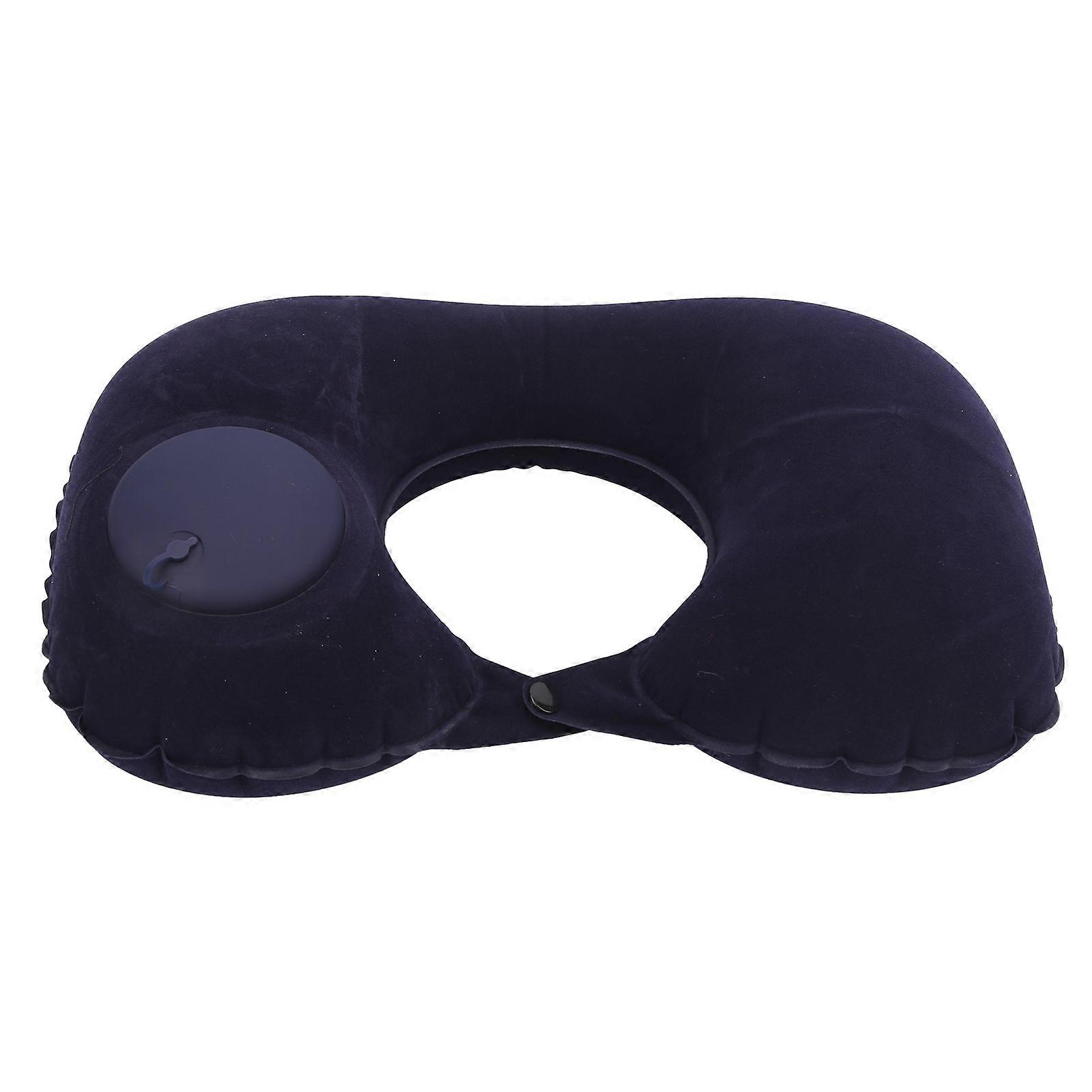 U-Shape Pillow Press Inflatable Soft Head Rest Cushion Cervical Protection for Car Office Aircraft
