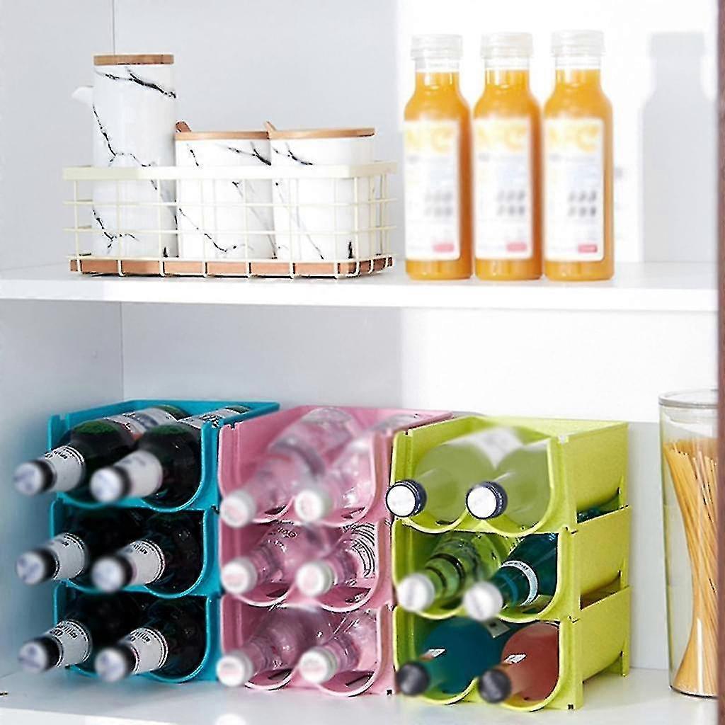 Set Of 3 Fridge Organizer Storage Box Freezer Pantry Beer Blue Bottle Drinks Storage Containers