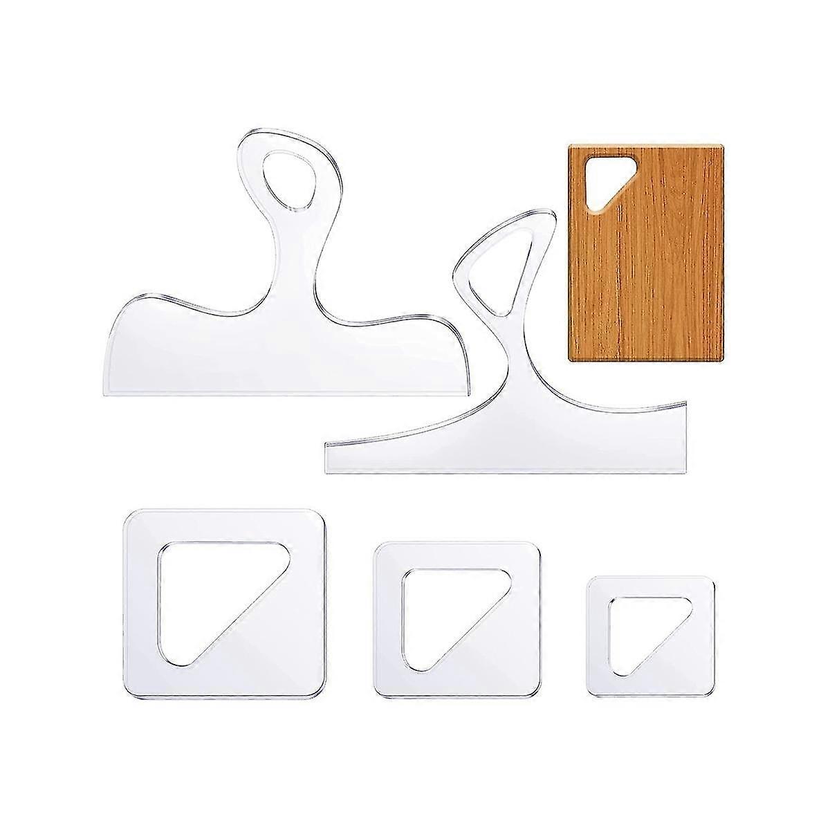 5 Pcs Router Templates For Woodworking Acrylic Templates Angled Curvy Tracing Stencils Guide Tools