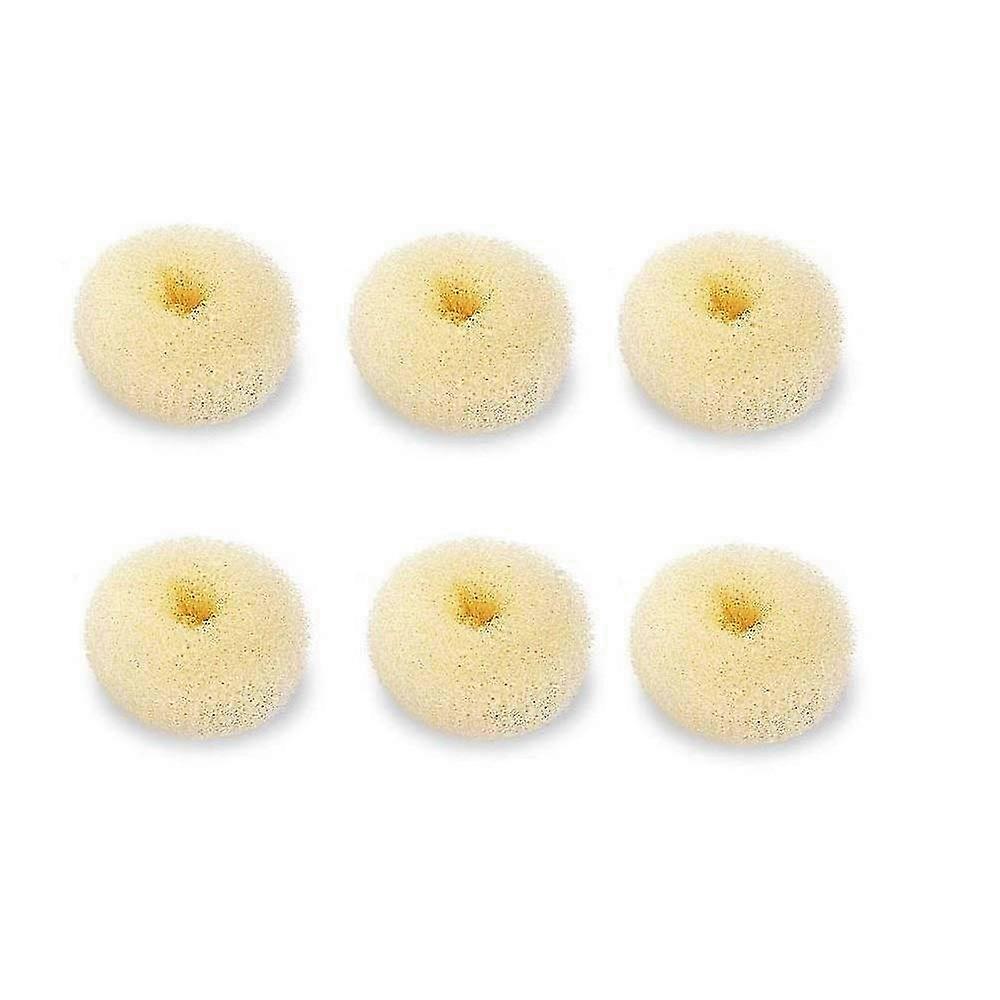 Extra Small Kids Bun Maker, 6-Pack Mini Donut Styler (Small 2", Off-White)