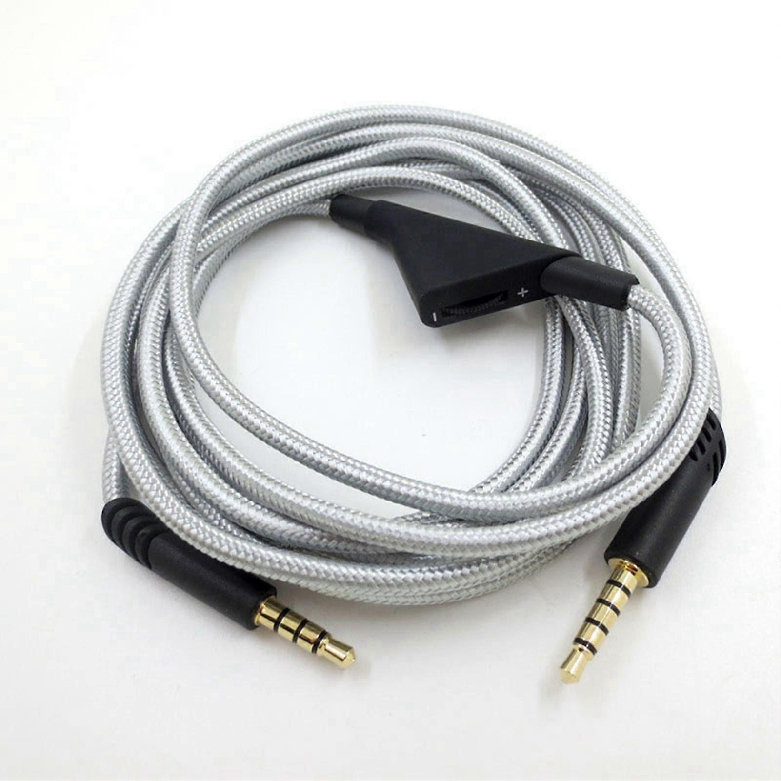 Headphone Cable with Volume Control Adjustable Gaming Headset Cable with Tuning Gear for Astro A10 A40 A30 6.6ft Silver