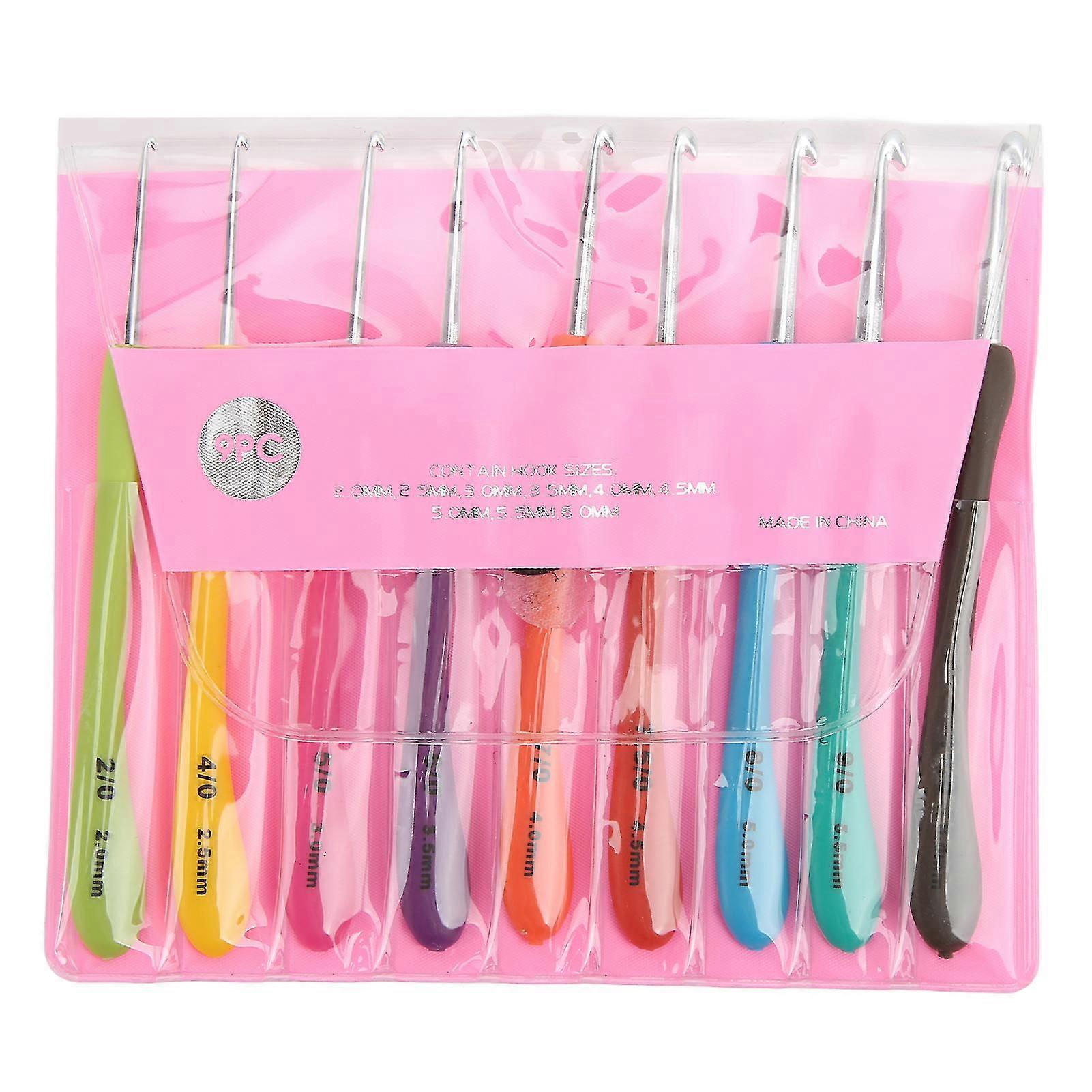 Crochet Hook Set - 9PCS, Color Coding, 2.0 to 6.0mm Sizes, Easy Operation, Wide Application