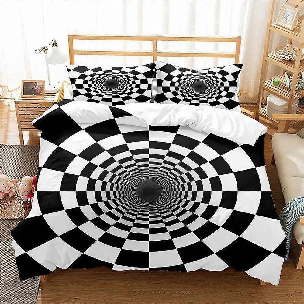 v2546 Lençóis Geométricos Padrão Vórtice Capa de Edredão Conjunto Crianças Doona Capa Lençóis IU2546