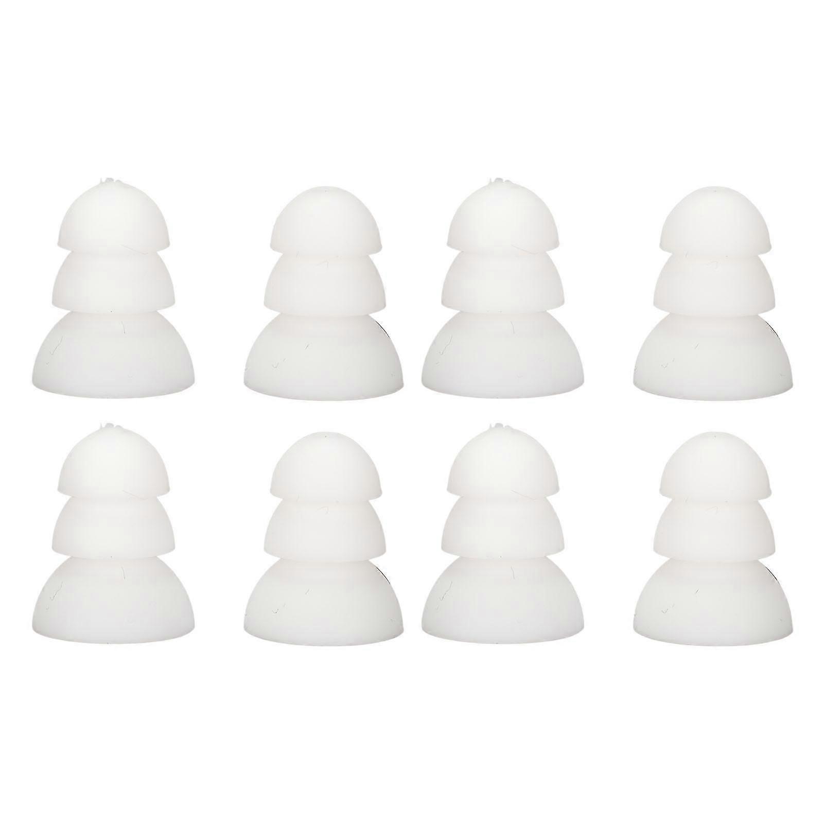 Soft Silicone Hearing Aid Ear Tips - Pack de 8, 3-Layer Replacement BTE ITE Pocket Aids Branco