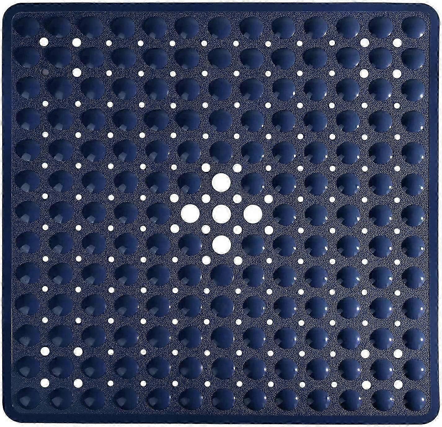 Non-Slip Shower Mat with Suction Cups, Safety Mildew Resistant Bath Mat with Drainage HolesNavy Blue