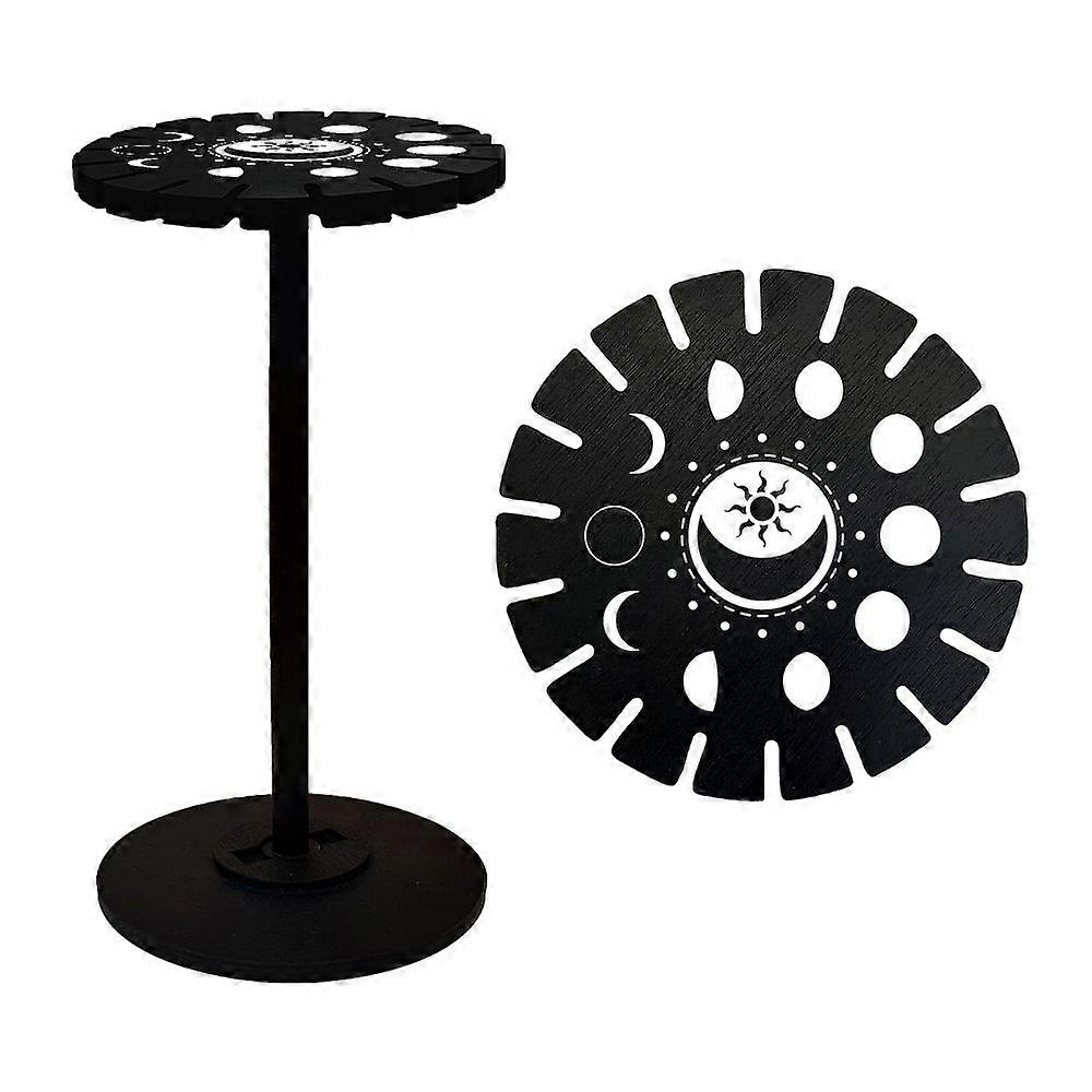 Wooden Wheel Wooden Display Shelf Black Holder Stand Rustic Divination Pendulum Storage Rack Witch Stuff Moon Phase Pattern Wheel: 120x8mm 2pcs Studdl