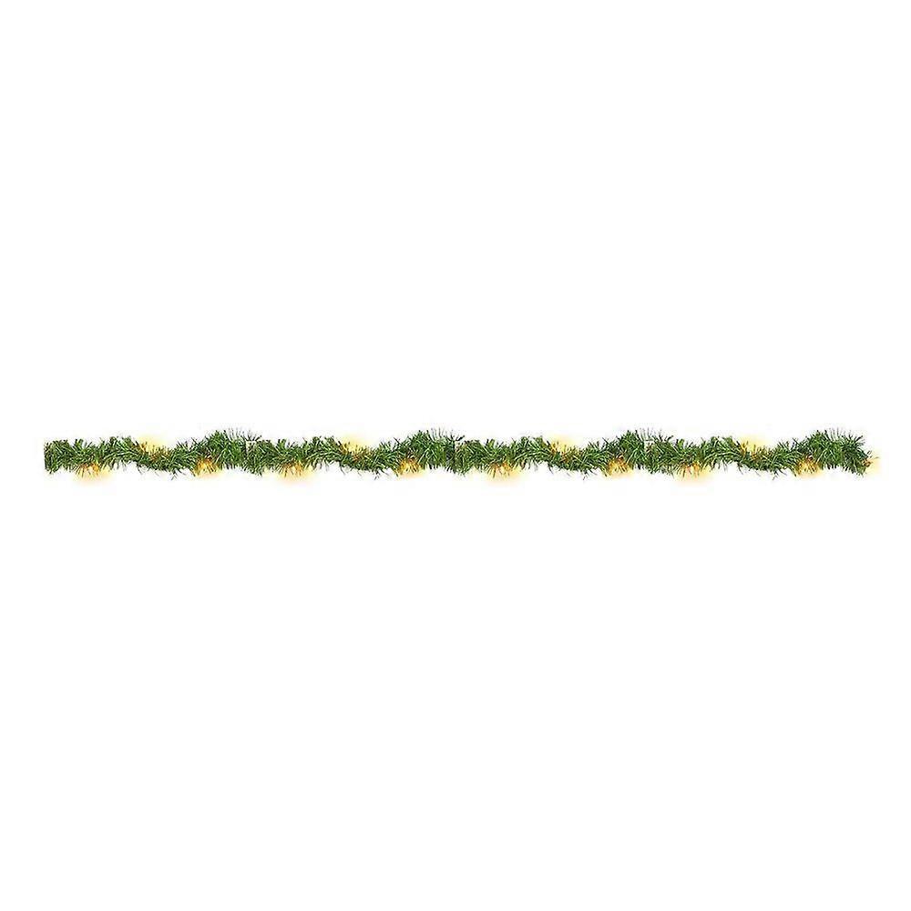 Christmas Garland with String Light Artificial Greenery Christmas Garland LED Lighted Norwood Fir Decoration for Stairs Balcony Window Decor