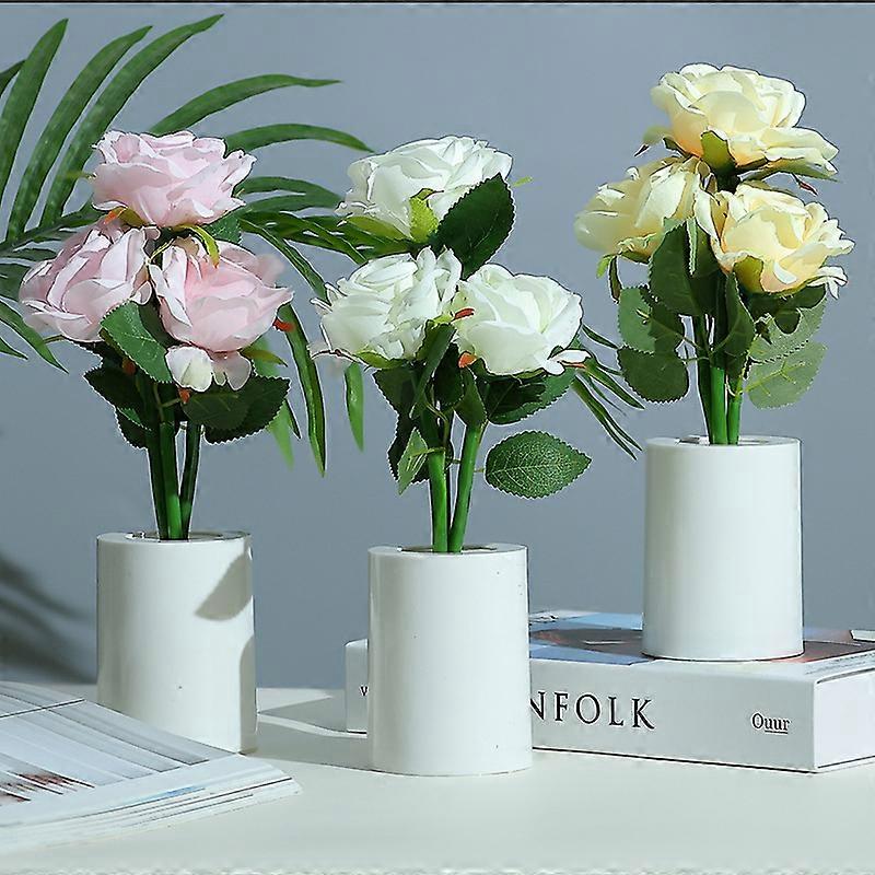 LED Pink Flower Rose Night Light til Bedside