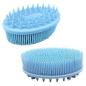 2 in 1 Bade- und Shampoobürste Silikondusche Körperschrubber Peeling Körper Bürste Kopf Kopfhaut Massagegerät Bürste nass und trocken