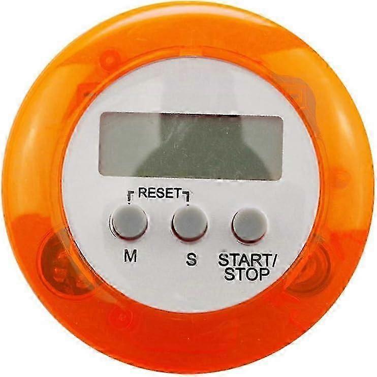 Round Shape Digital Timer with Clip Electronic Timer Kitchen Orange 1Pcs  Released