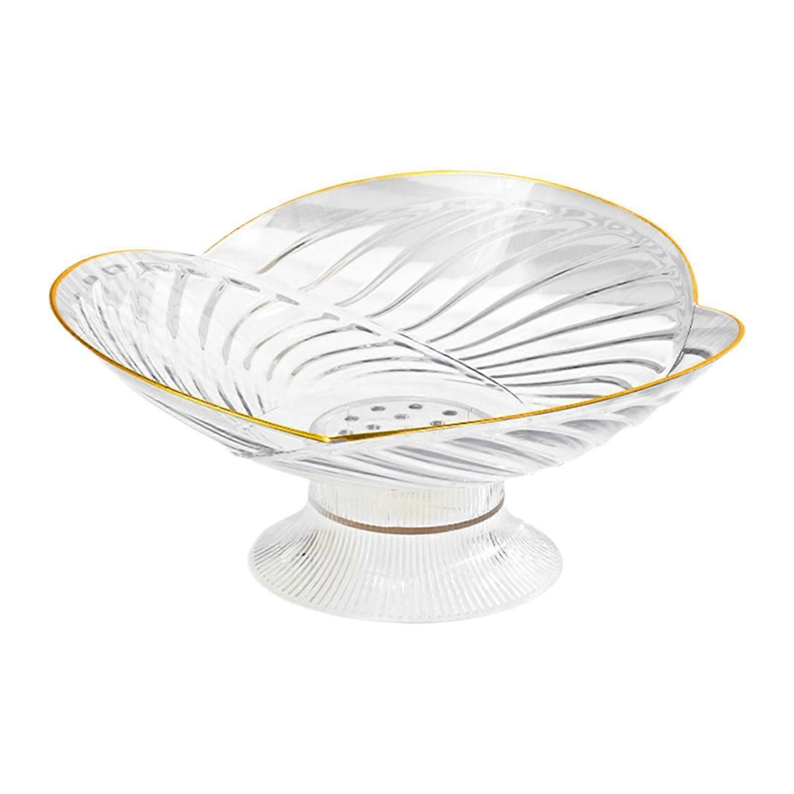 Fruit Bowl with Draining Holes for Table Countertop Dinning Room Living Room white