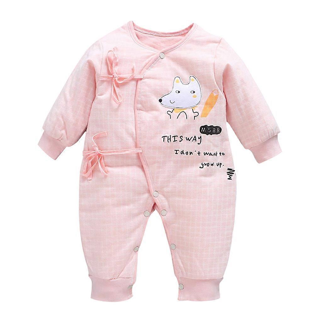 Macacão de algodão recém-nascido infantil de mangas compridas quentes com alça para 0-3 meses de idade # 7