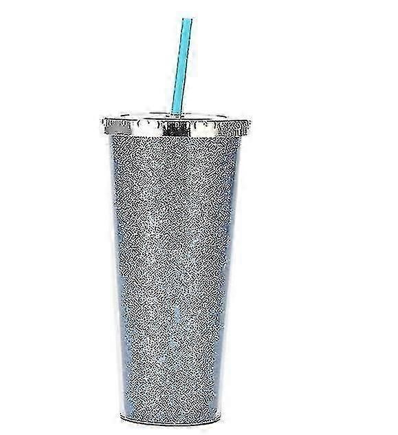 Large Capacity Double Layer Plastic Straw Cup Student Universal Water Cup
