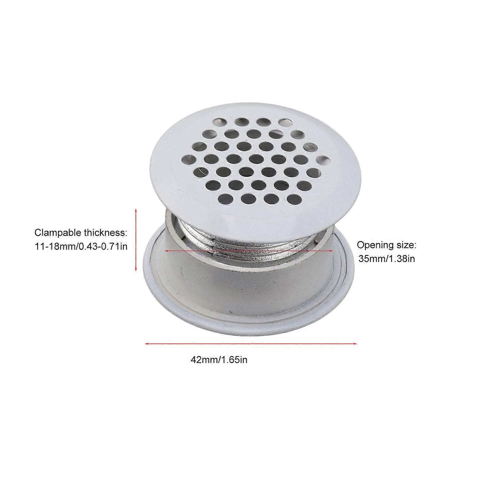 2Pcs White Round Air Vent Mesh Covers Stainless Steel ABS Rustproof
