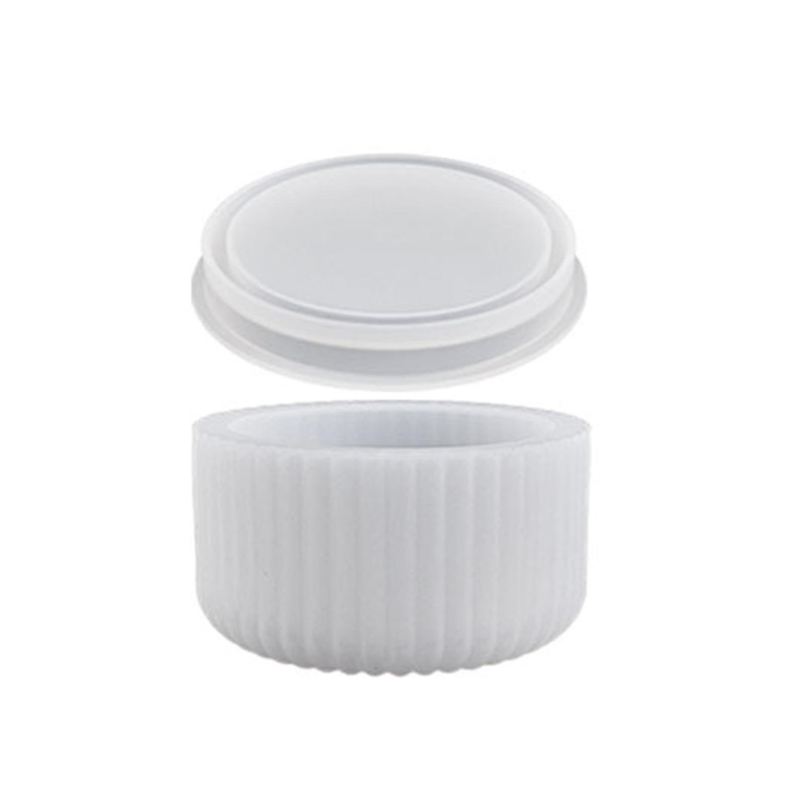1 Set Candle Holder Moulds Silicone Storage Container Mold with Lid for Resin Cement and Plaster Crafts