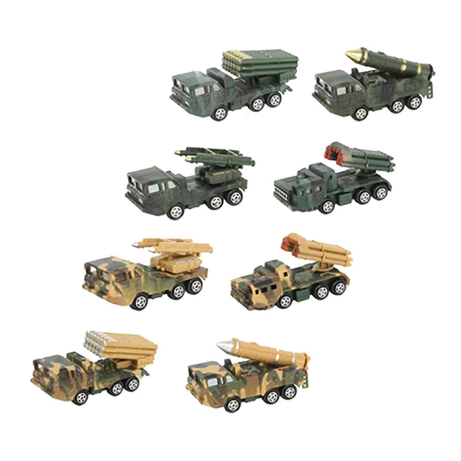 8x 1/64 Collezione di modelli di camion in miniatura Scena in miniatura Mini veicolo