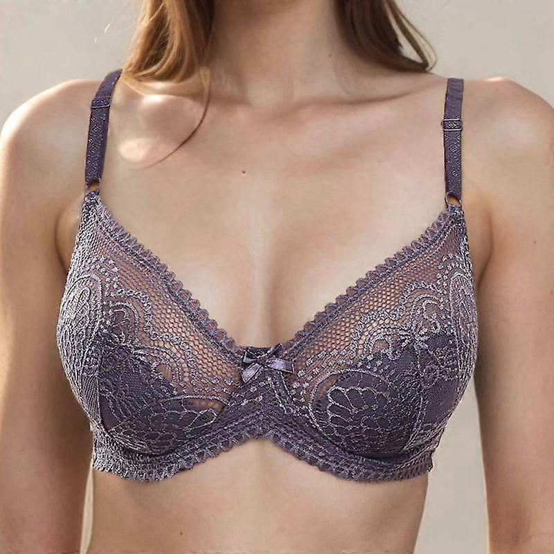 Floral Lace Plunge Bra with Underwire, Sizes 34C-44C