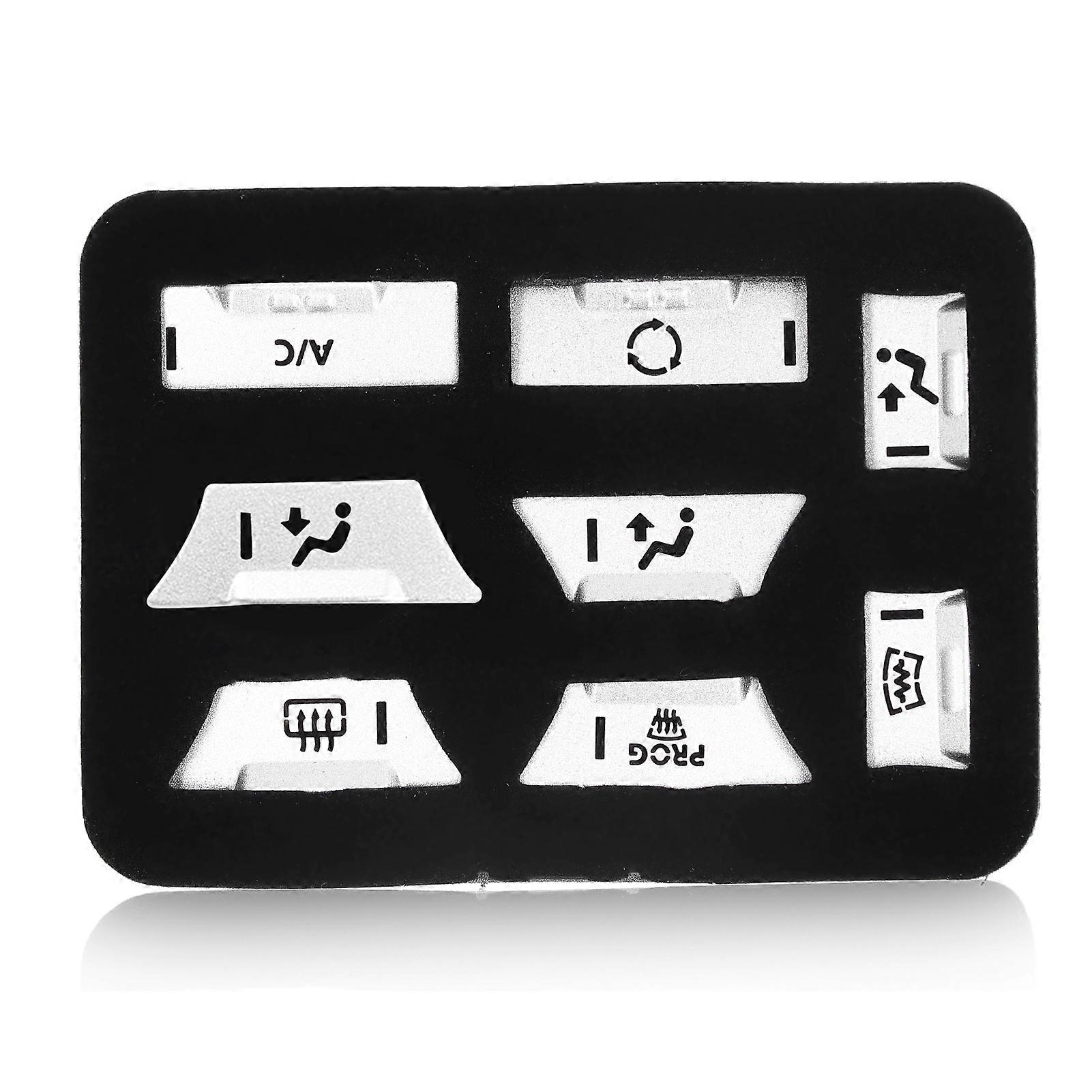 Car Heater Climate Control Button Cover 8 Pieces Car Air Condition Button Cover Patch Sticker Replacement for Land Rover Freelander 2 L359 2009‑2012 A
