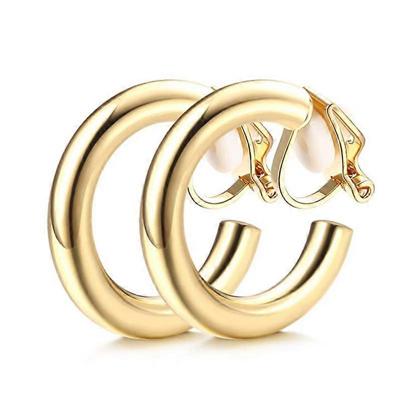 Geometric C Type Painless Hollow Metal Simple Personality Clip Earrings For Women Without Ear Hole