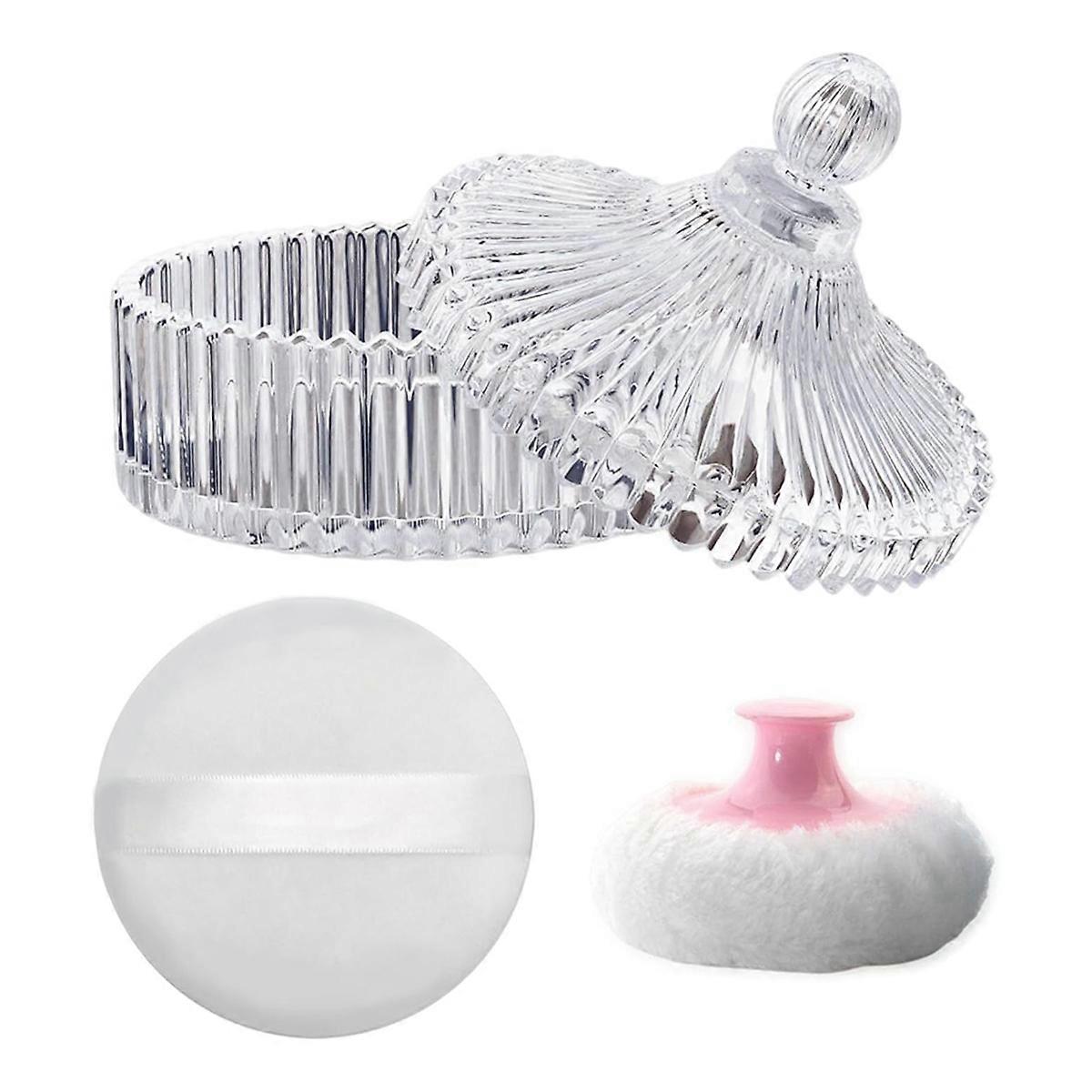 Ensemble de houppette et de récipient pour le corps, houppette à saupoudrer pour femmes, bébé et récipients de poudre libre