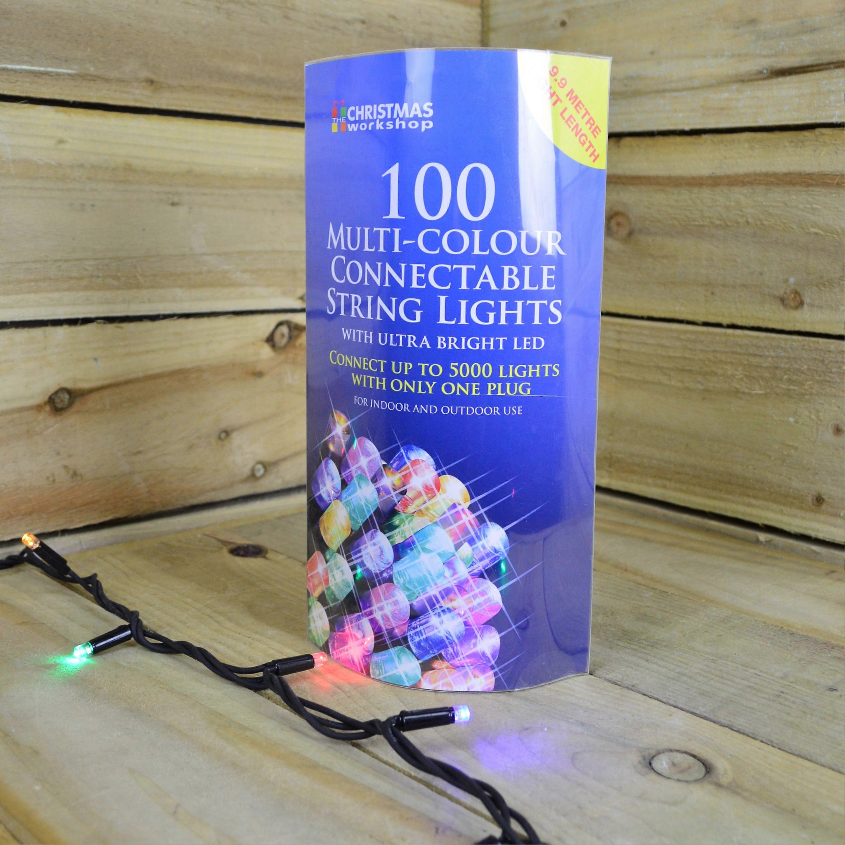 100 Multi Coloured Connectable String Lights With Ultra Bright Led