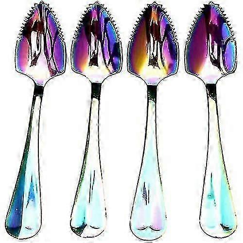 Rostfria grapefruktskedar för citrusfrukter, regnbågsspegel