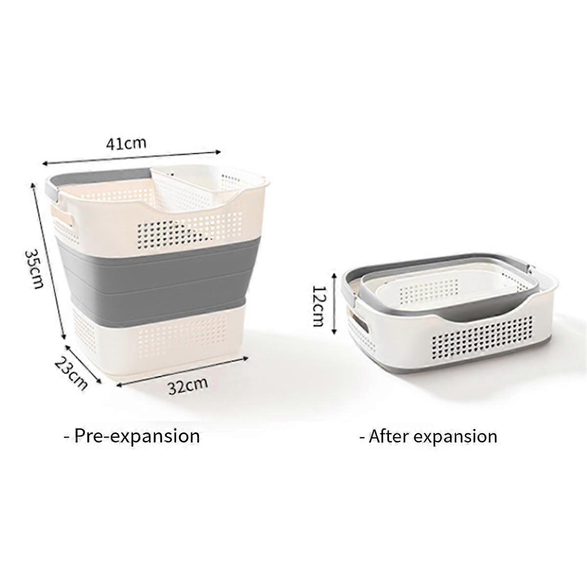 Fold Laundry Basket,Foldable Laundry Basket Plastic with Handles, Up Storage Container/Organizer/Ha