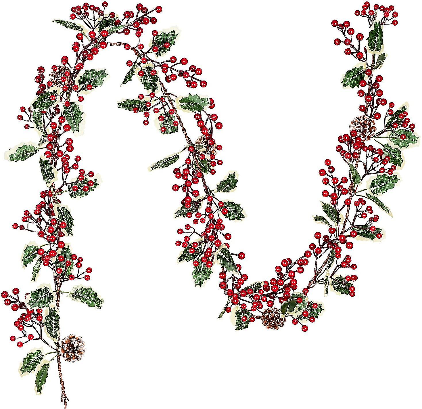 Berry Garland,garlands With Pine Cones And Leaves,artificial Garland