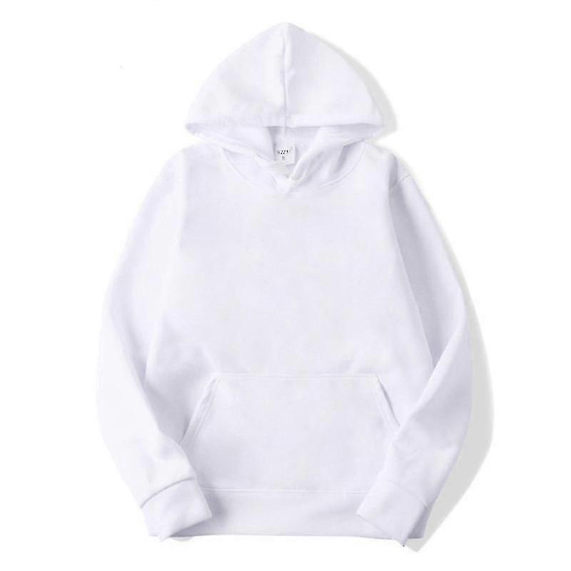 Pullover Sweatshirt Autumn/winter Warm Men's Hoodie Solid Colour S-3xl