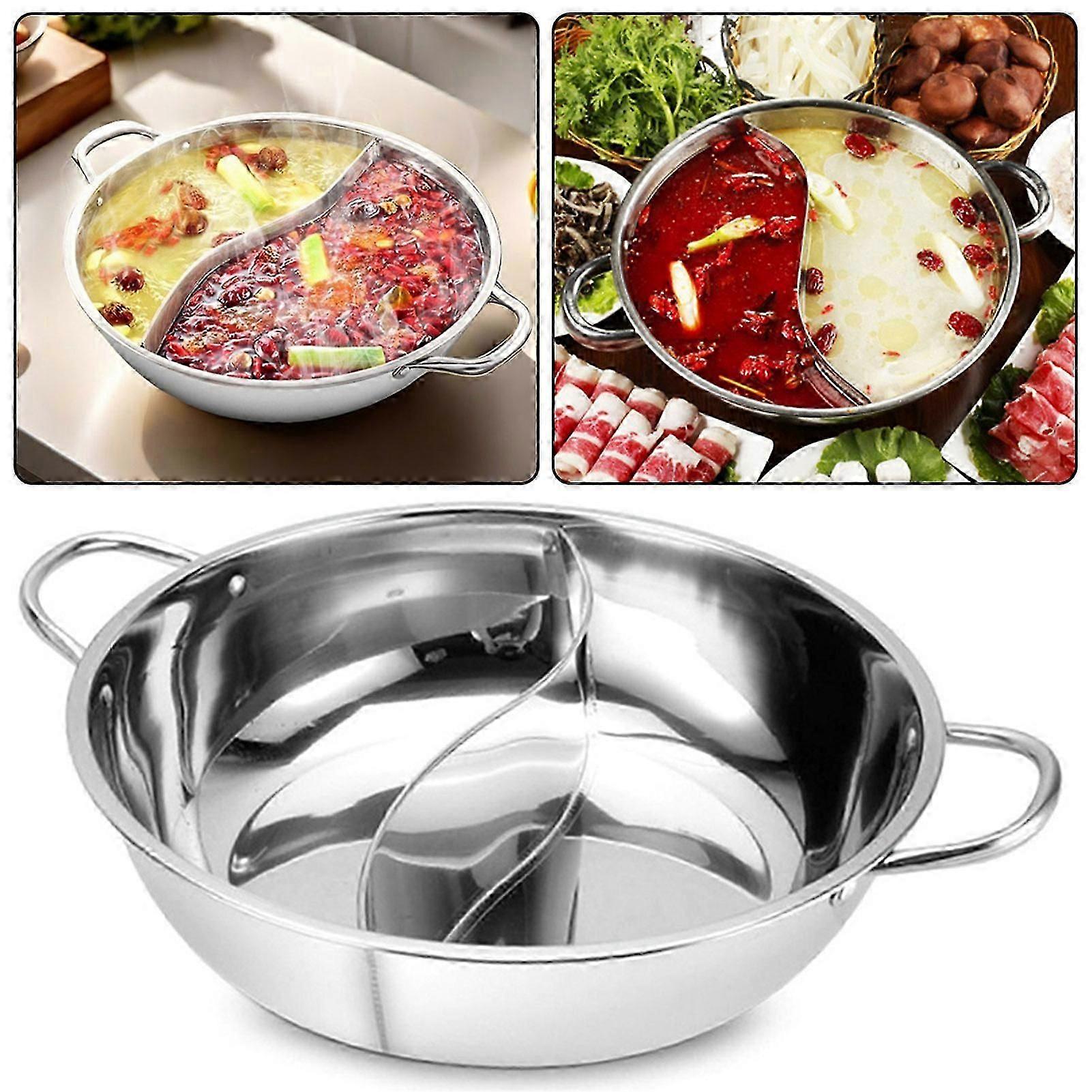 28cm Dual Sided Hot Pot Convenient Large Capacity Cooking Pot for Induction Cooktop