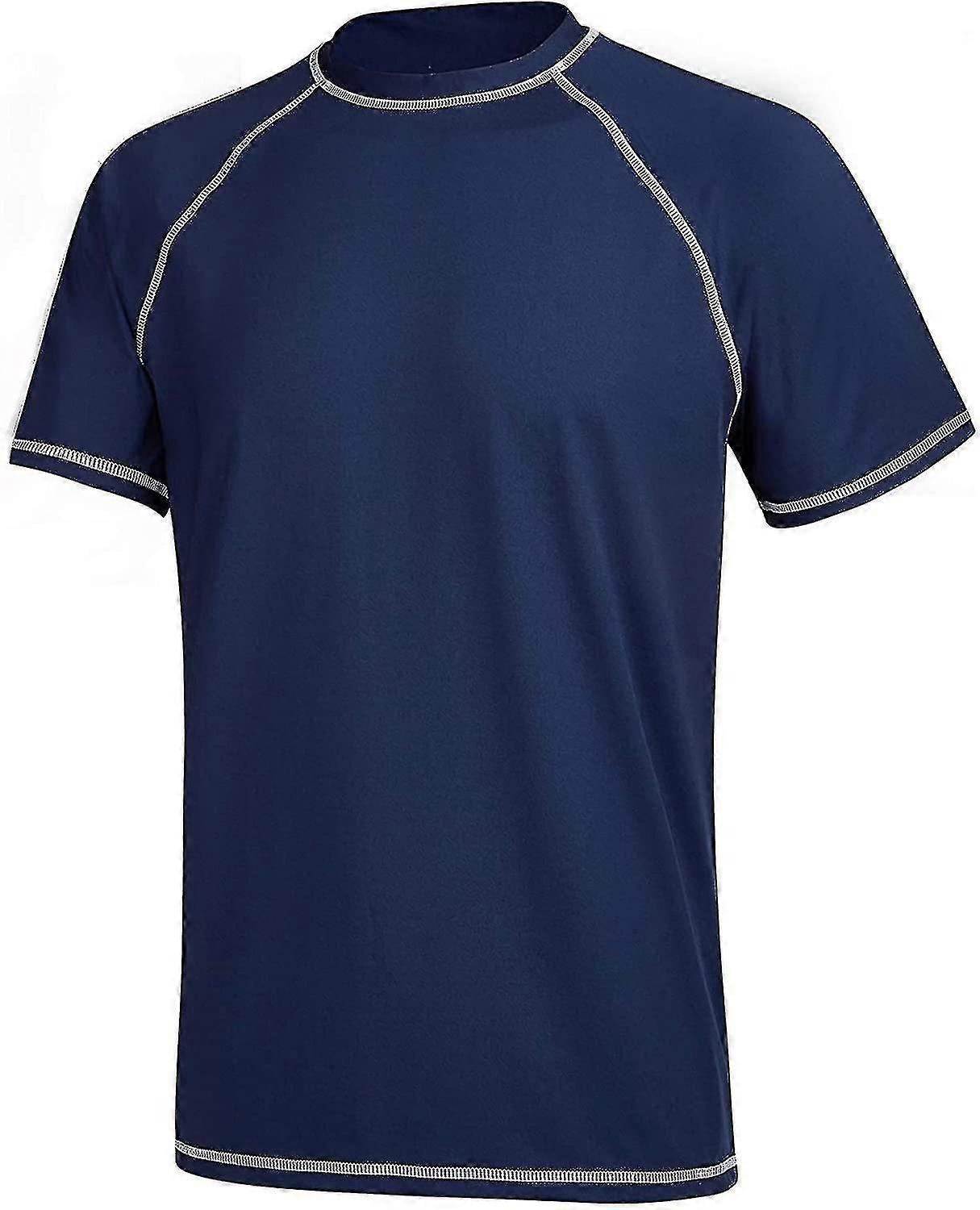 "Miesten lyhythihainen nopeasti kuivuva uimatoppi Surf UV aurinkosuoja uimapuku (laivastonsininen)s"