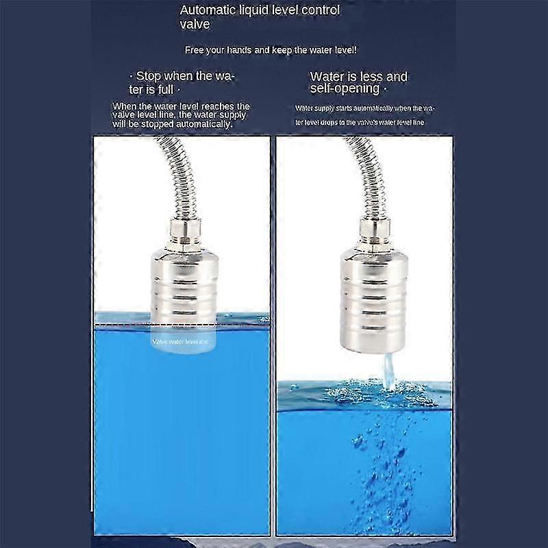 2Pcs Fully Automatic Water Level Control Float Valve, Water Level Controller for Water Tank 3/4Inch jn