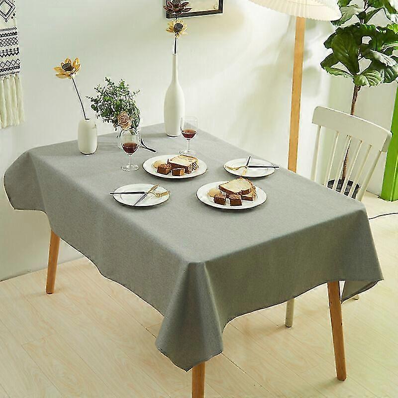 Smooth Tablecloth, Lotus Effect Stain Resistant Rectangular Table Cloth, Slightly Water Repellent Table Linen, Grey, 140x200cm