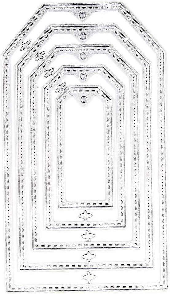 ज्यामिति काटना स्टैंसिल मर जाता है (5X) - DIY कार्ड और स्क्रैपबुकिंग सजावट