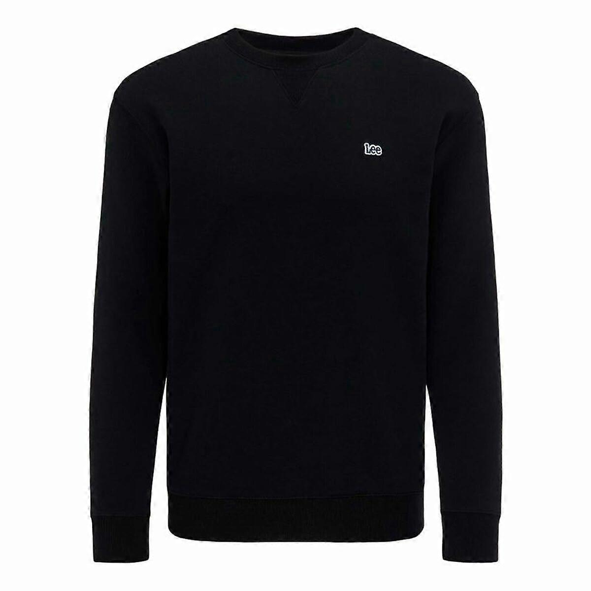 Men’s Sweatshirt without Hood Lee Plain Crew Black