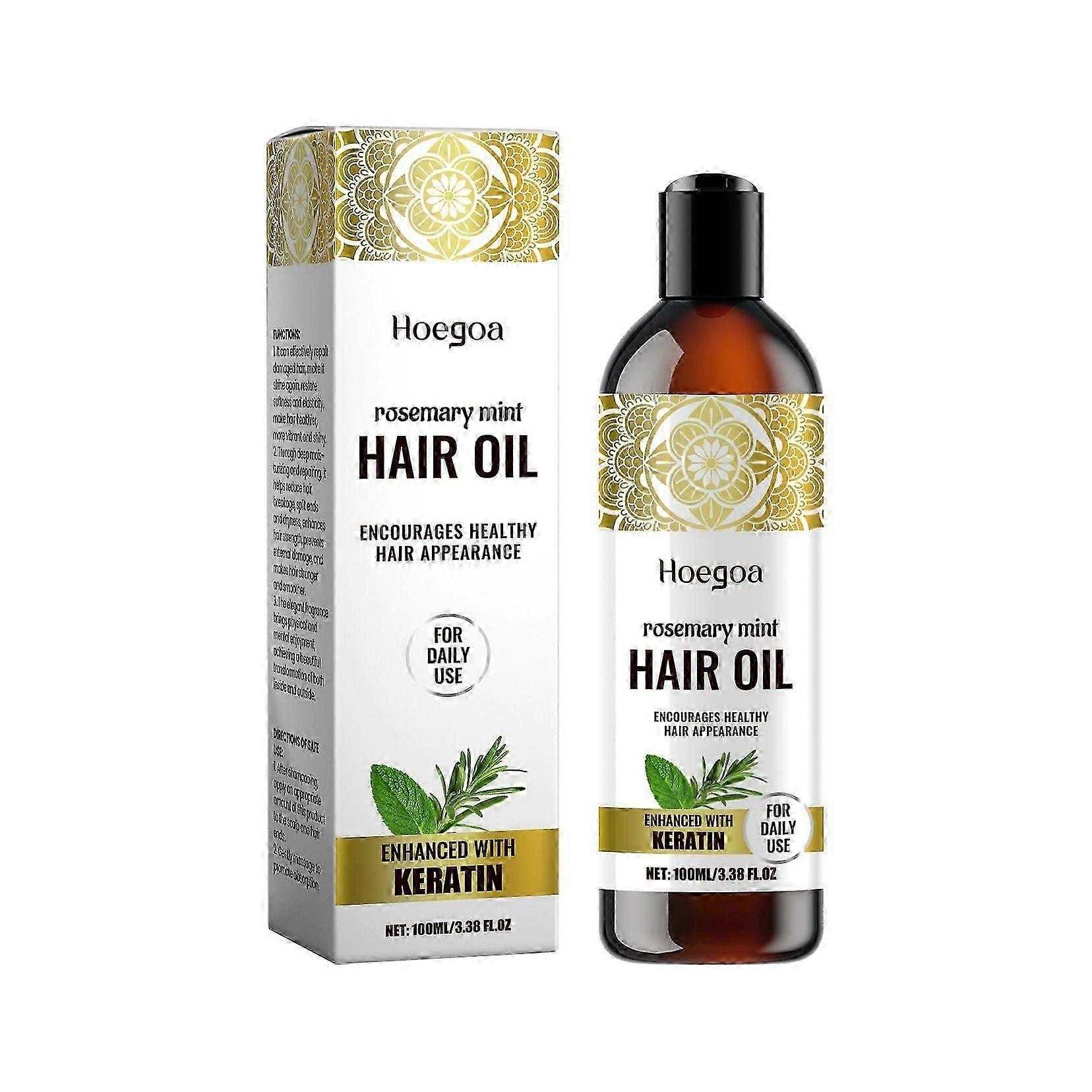 Hoegoaローズマリーミントヘアケアオイルハイドレーティングヘアケアソフトナリッシングハイドレーティングデイリーマッサージヘアケアオイル