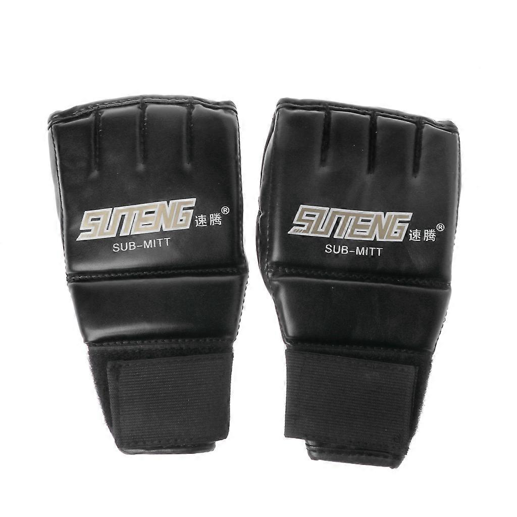 Gants boxe Γυμναστήριο Cool MMA Muay thaïlandaise Training Punching Bag Demi-mitaines Μαύρο