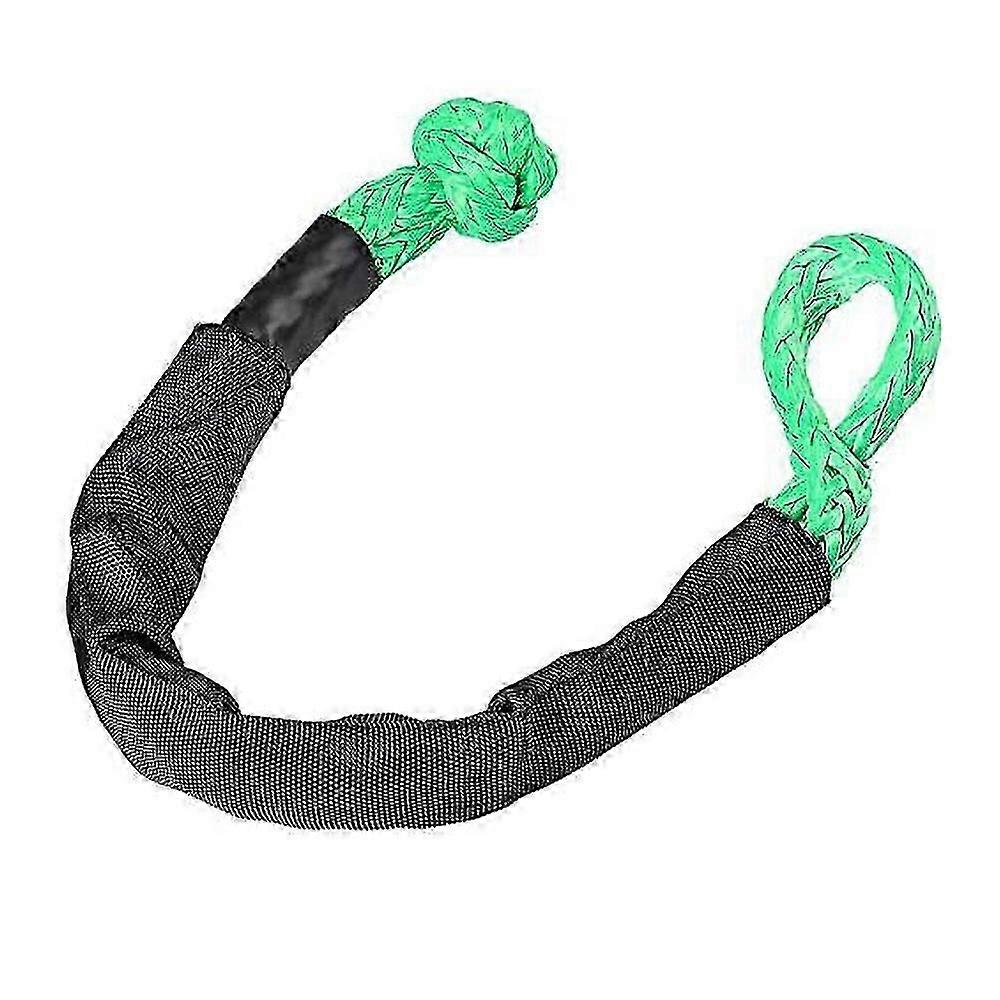 Green 15T Break Strength Synthetic Soft Shackle Rugged Shackles with Protective Sleeve Tow Rope for
