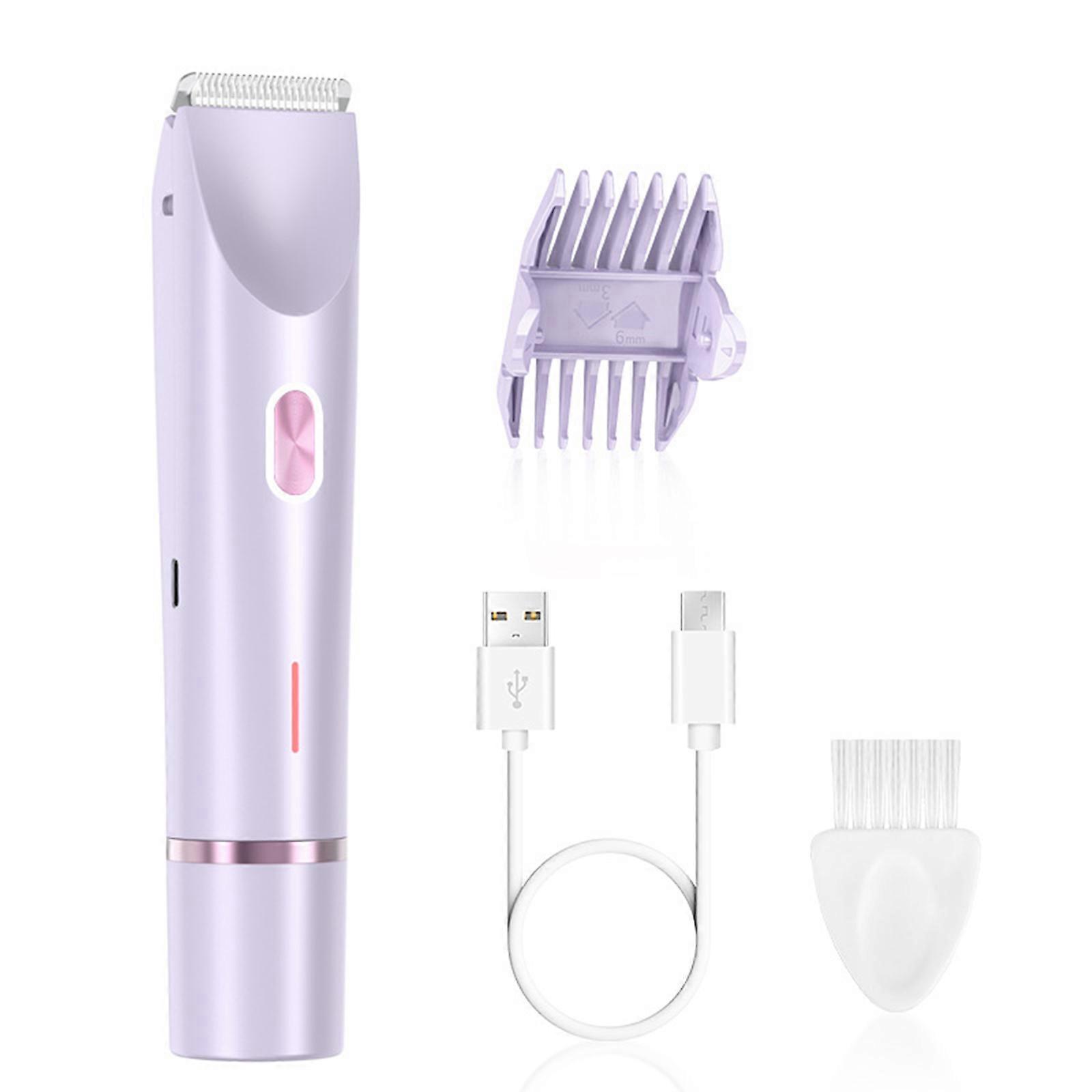Wireless Shaver with Waterproof Low Noise Elegant Trimmer ABS Texture Suitable for Full Body Use Gentle on Delicate Skin Purple